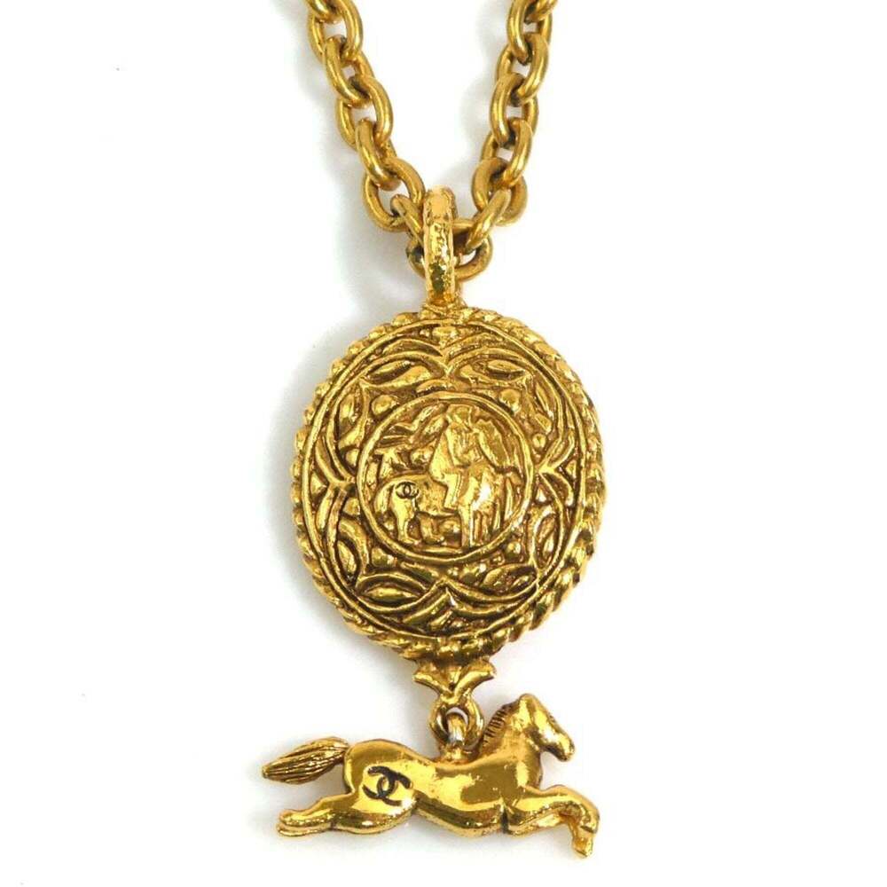 CHANEL Gold Logo Necklace - Picture 1 of 10